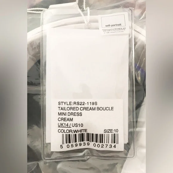 Self - Portrait Tailored Cream Color Boucle Mini Dress - Picture 15 of 16